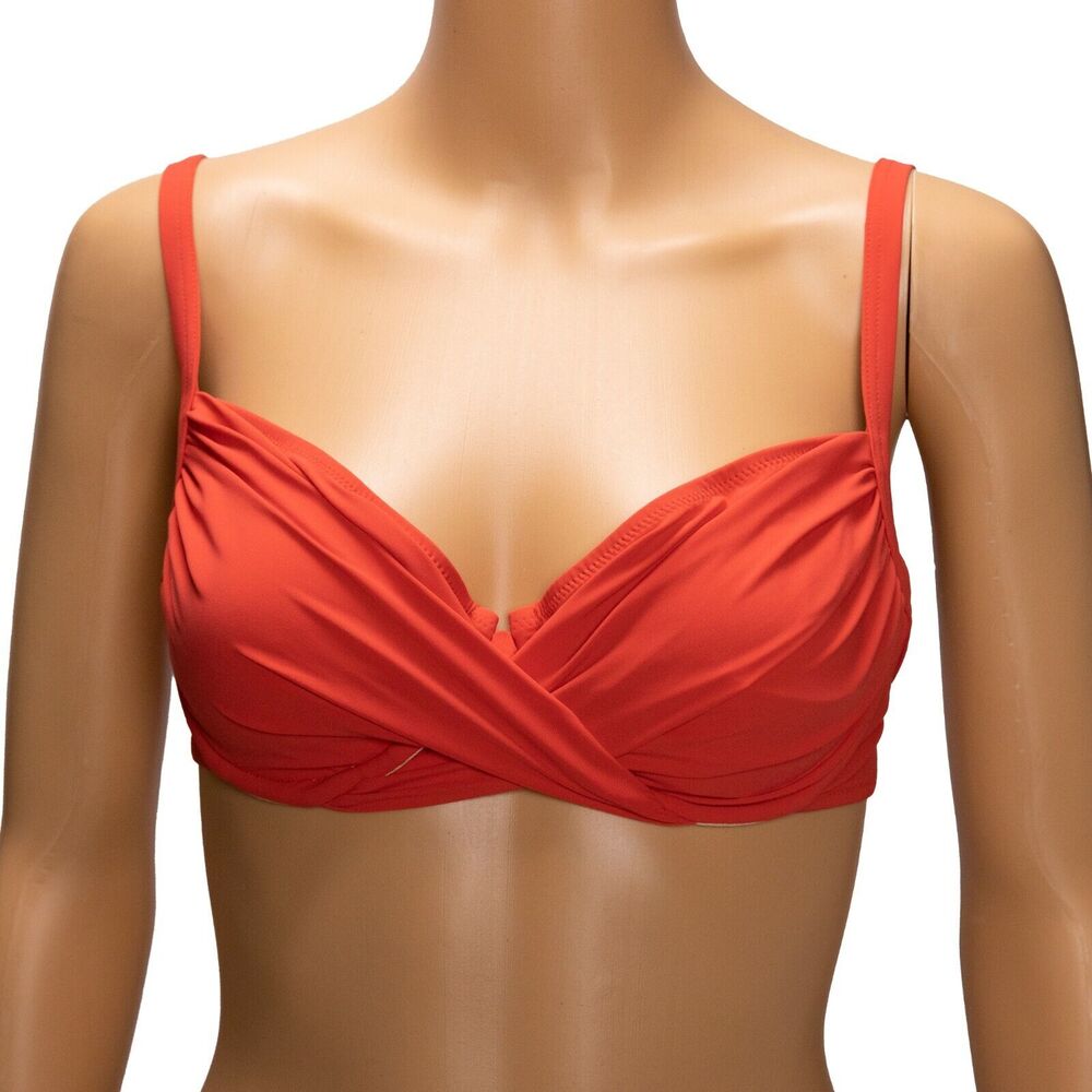 Gottex Red Twist-Front Bikini Top